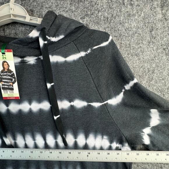 Green Tea Tie Dye Women's Hoodie Size XL NWT Soft Knit Pullover Sweatshirt - Picture 7 of 9